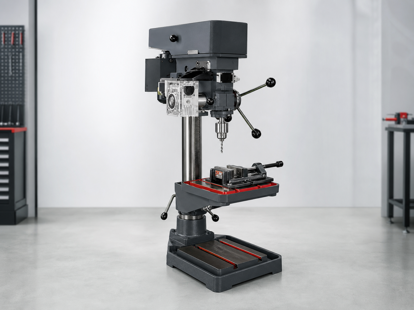 Industrial vertical drilling and tapping machine